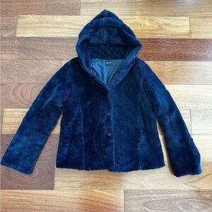 Scarlet Roos Navy Faux Fur Jacket